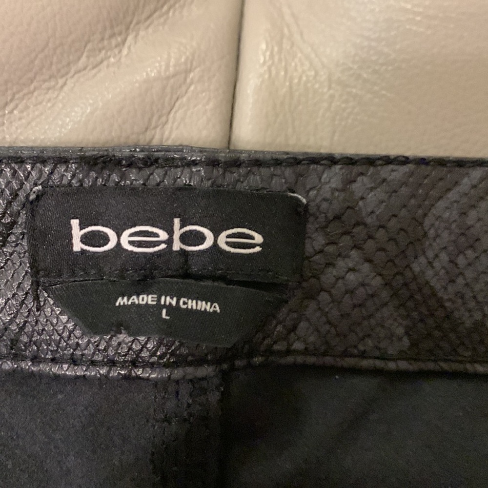 Bebe Gray Python Faux Leather Pants - image 7